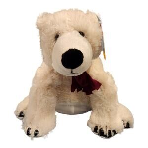 Toy Factory Polar Bear Plush Artic White 2007 Red Scarf Soft Stuffed Animal NWT